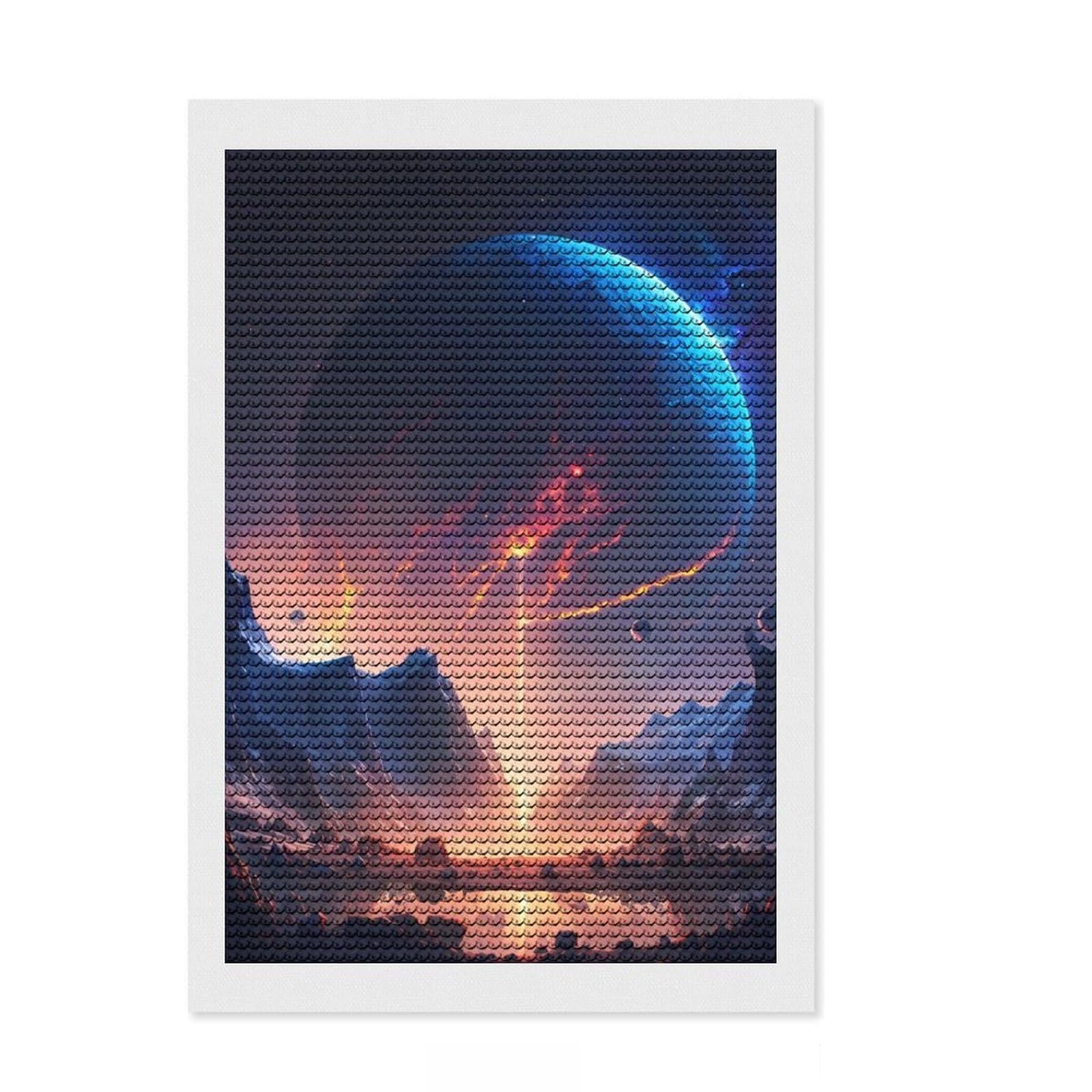 Junmoney Astral Reflections Diamond Painting Kit 8"x12", for Teens, Modern Decor, Easy to Enjoy, Gift Idea, Calming Craft to Unwind