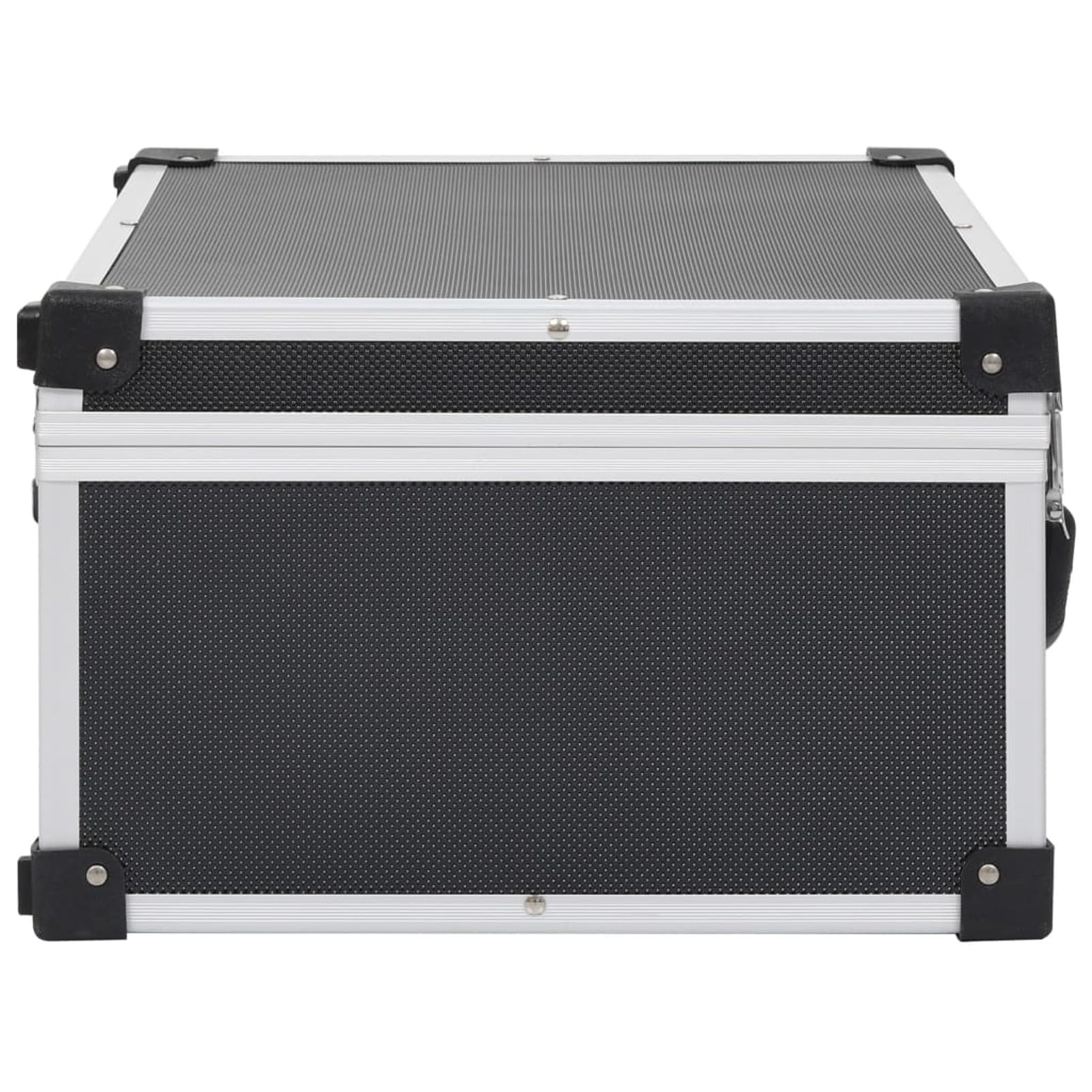 Custodia per CD, 60 Dischi, Chiusura a Chiave, Angoli rinforzati, Legno con Rivestimento ABS e Finiture in Alluminio, Nera, 43 x 29,5 x 18,5 cm for archiviazione Domestica e Ufficio