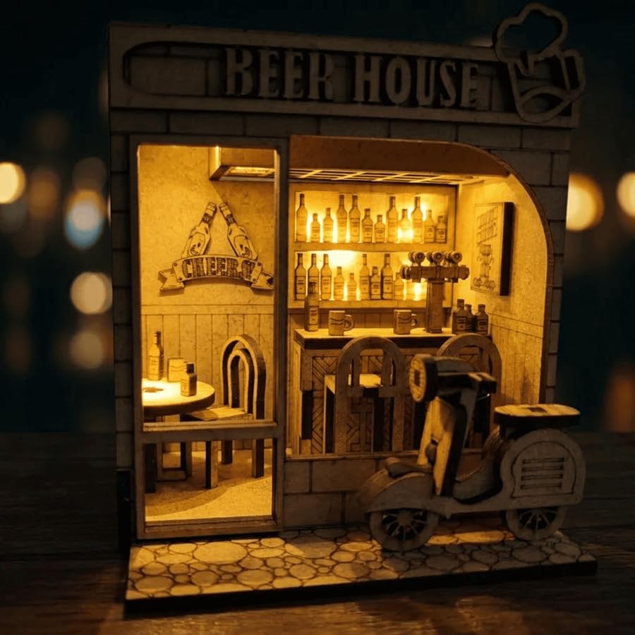 AlgWoodDesign Beer House Ahşap Maket - Görsel 5