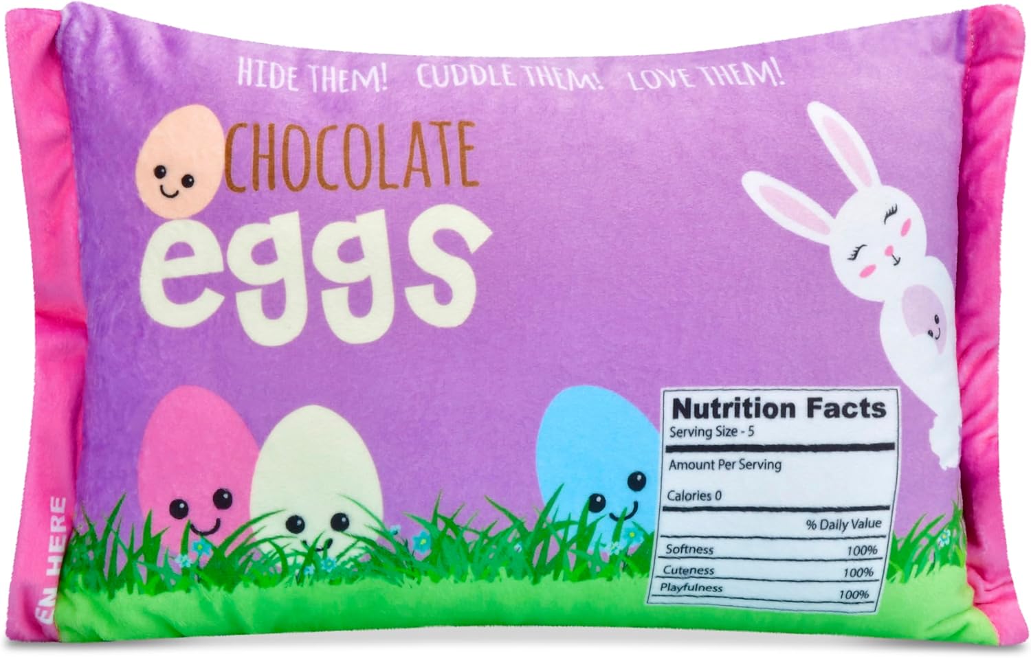 iscream Play with Your Food! Shiny Foil Easter Eggs Fleece Play Pillow Set with Embroidered Accents