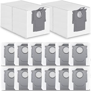 14pcs Qrevo Dust Bags Replacement: for Roborock QV 35A/Qrevo S5V/Saros 10/10R/Qrevo/Q RevoS/Qrevo Pro/Plus/MaxV/Master/Curv S5X/Edge S5A/S8 MaxV/S8 Max Ultra Robot Vacuum Cleaner, 3.5L Large Capacity