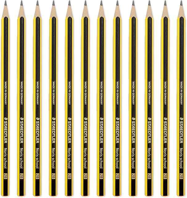 STAEDTLER WOPEX Noris School Pencils - 180N-2B Dipped - Pack of 12-2B Grade