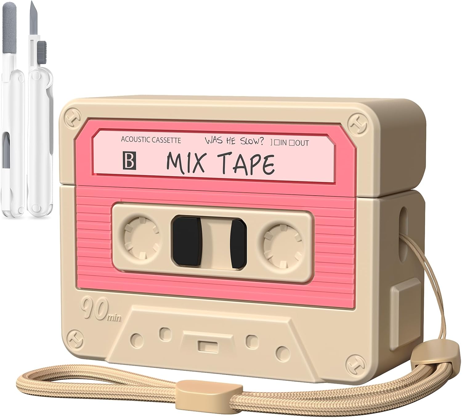 AirPods Pro 2 Case Cover, KOREDA Funny Cassette Tape Design Case for Airpods Pro 2nd Generation/1st Generation (2023/2022/2019), Cute Cartoon Fashion Silicone Protective Case for Women Men (Blue)