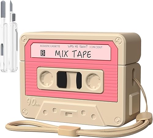 Miniatura 9 de Funda para AirPod Pro 3, KOREDA con diseño gracioso de cinta de cassette para Airpods Pro 3ª generación 2025, funda protectora de silicona linda de