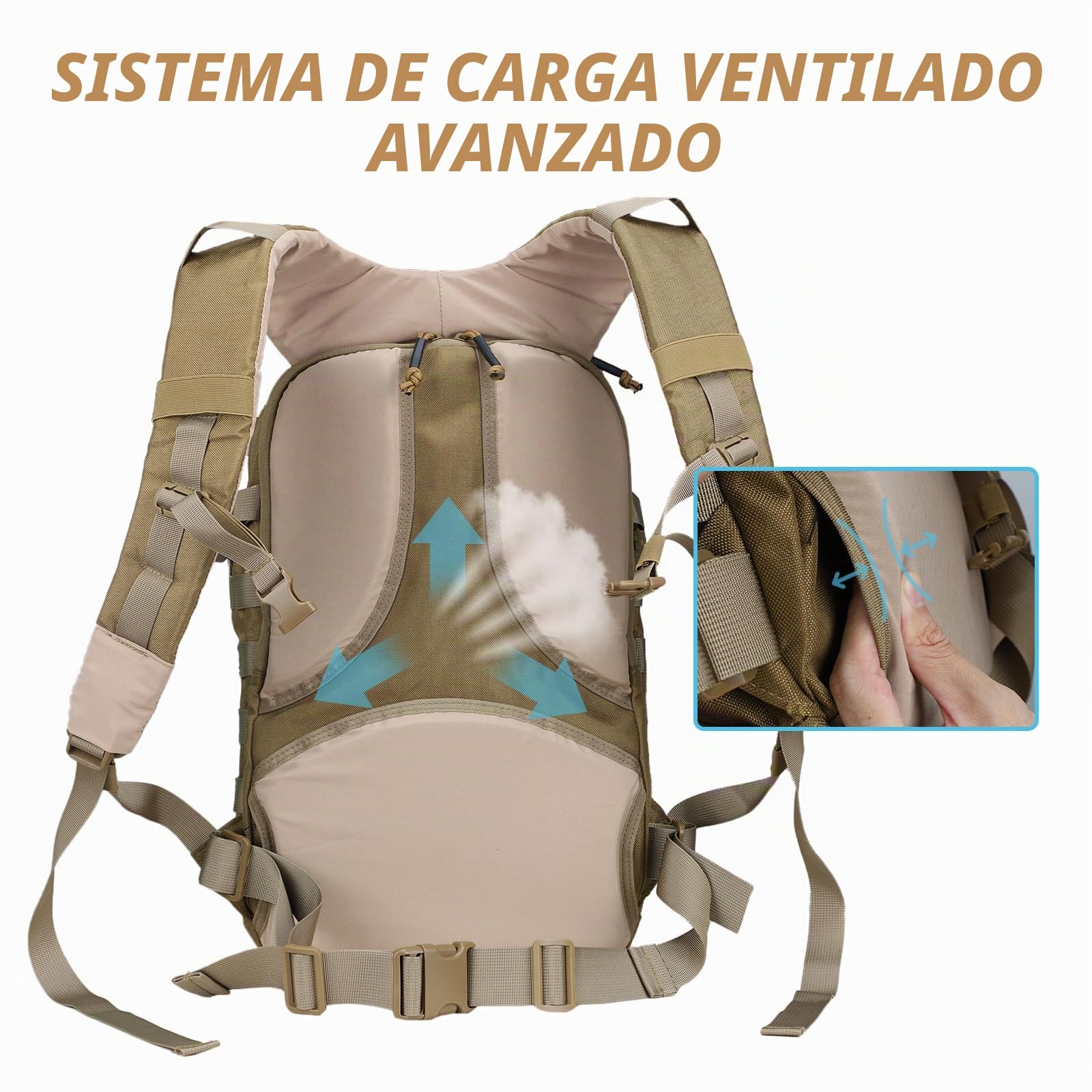 MGFLASHFORCE Molle Mochila Tactica Militar Policial Militares Hombre 30L, Compartimento De Computadora Portátil De 15.6"