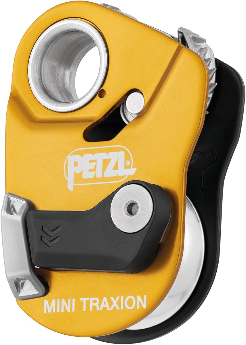 Petzl MINI Traxion Pulley - Openable Progress Capture, Yellow