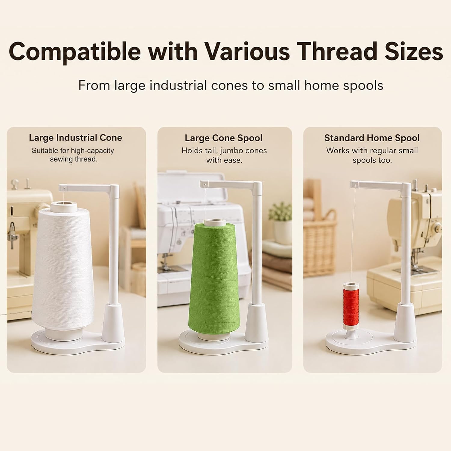 2 Pack Large Capacity Thread Spool Stand, Thread Holder for Sewing Machine