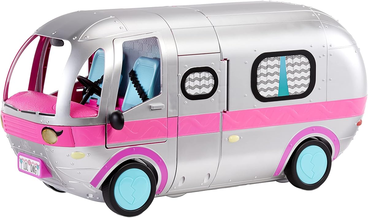LOL Surprise Glamper – Plata Metálica, Juego de Muñecas Fashion Camper Deluxe, Más de 55 Sorpresas, Totalmente Amueblado, Luces y Sonidos de Trabajo, Regalo para Niños 4+