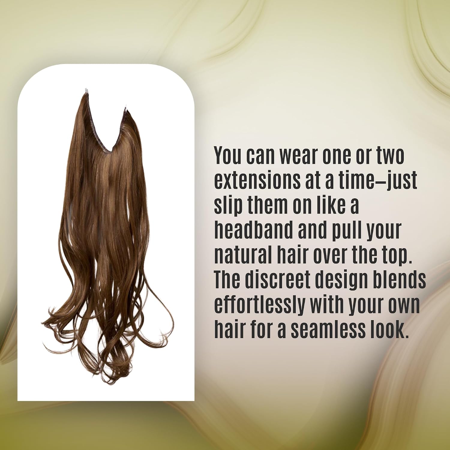 Fabulength Halo Hair Pieces for Women Synthetic Extensions Ready to Wear by Rene of Paris - Medium Brown