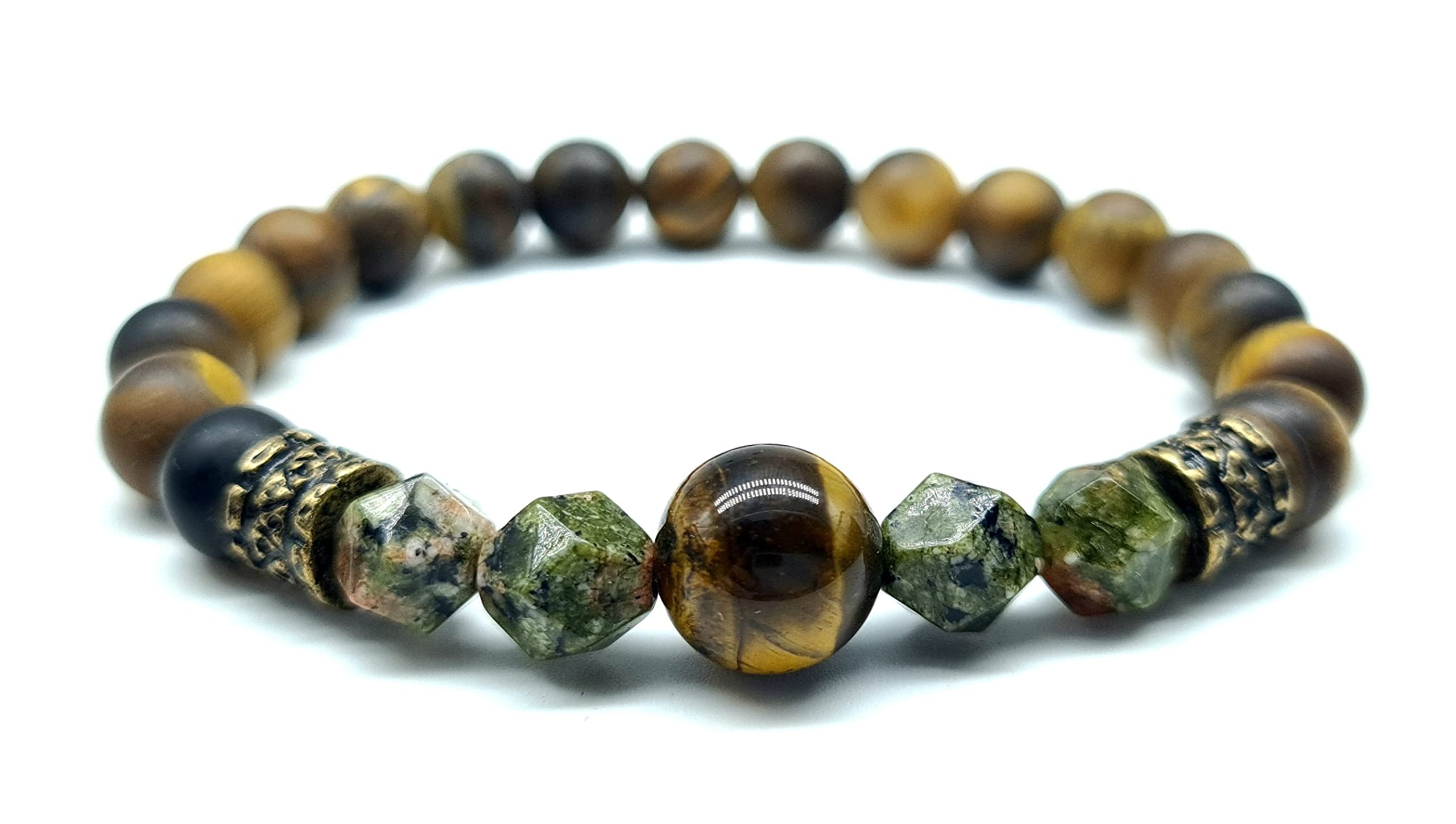 Tigerauge Armband | Naturstein Stretch- Armband | handgemachtes Perlenarmband | mit edler Schmuckschachtel
