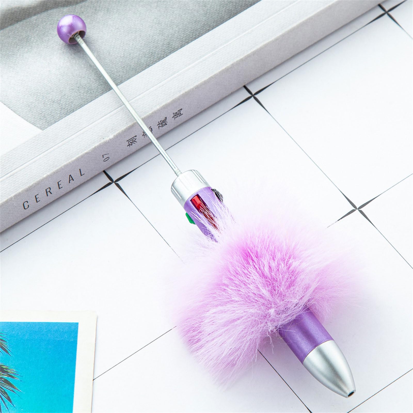 Beadable Ballpoint Pen Bead Rollerball Pen Inks Pen Beaded Pen Kid Student Office School Supplies — view 7