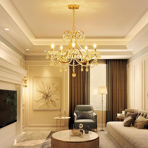 Miniatura 8 de WUZUPS Candelabro colgante de 5 luces de cristal, lámpara de techo empotrada, lámpara de techo moderna para dormitorio, pasillo, bar, cocina, baño,
