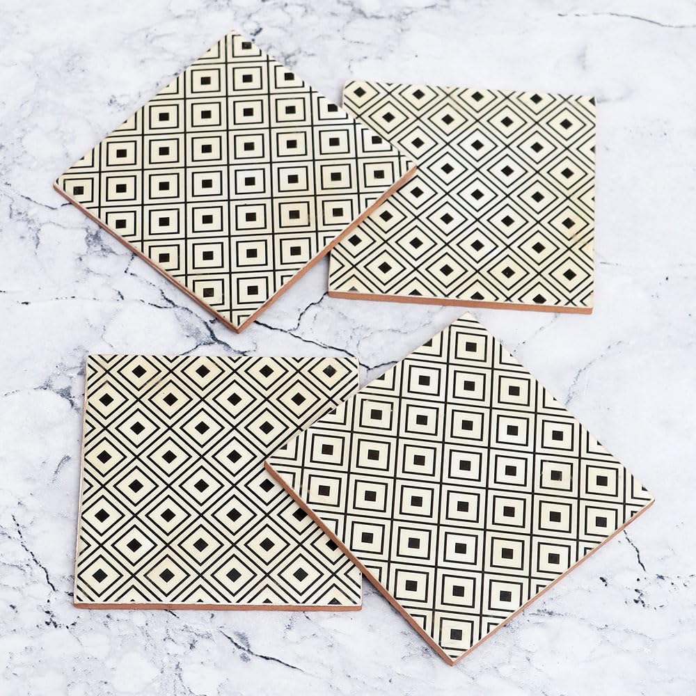 IndianShelf Tea Coasters Set of 24| Wooden Tea Coaster| Cup Coasters| Tea Coster| Coasters for Dining Table for Hot Pots| Cute Coasters| Home Decor Dining Table| Mini Bar Set| Beer Accessories