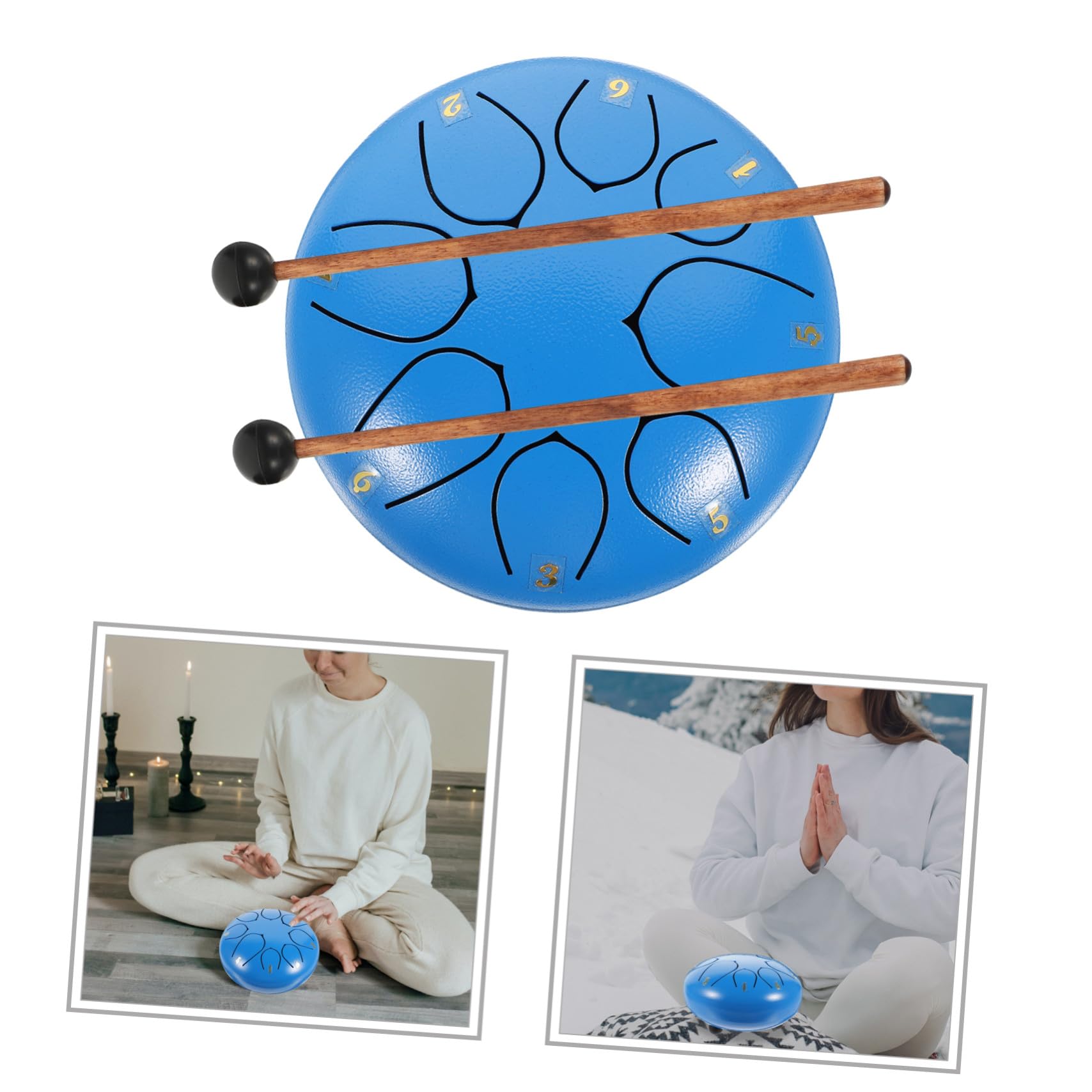 Hemobllo Lengua Creativo Azul Duradero Instrumento Percusión Etereo para Yoga y Educación Musical