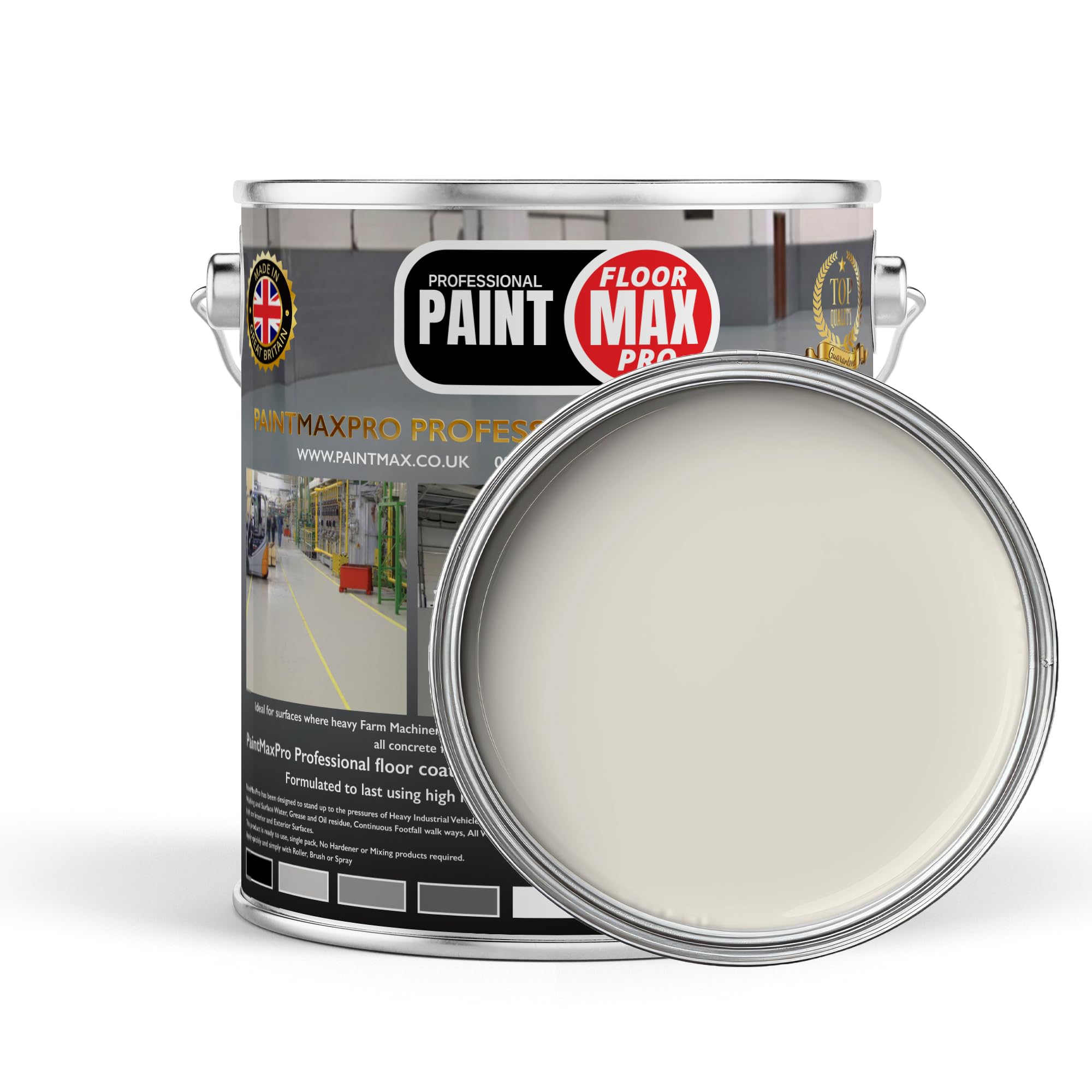 PaintMax Industrial PU350 Polyurethane Concrete Floor Paint Coating (Pure White, 20 Litre)
