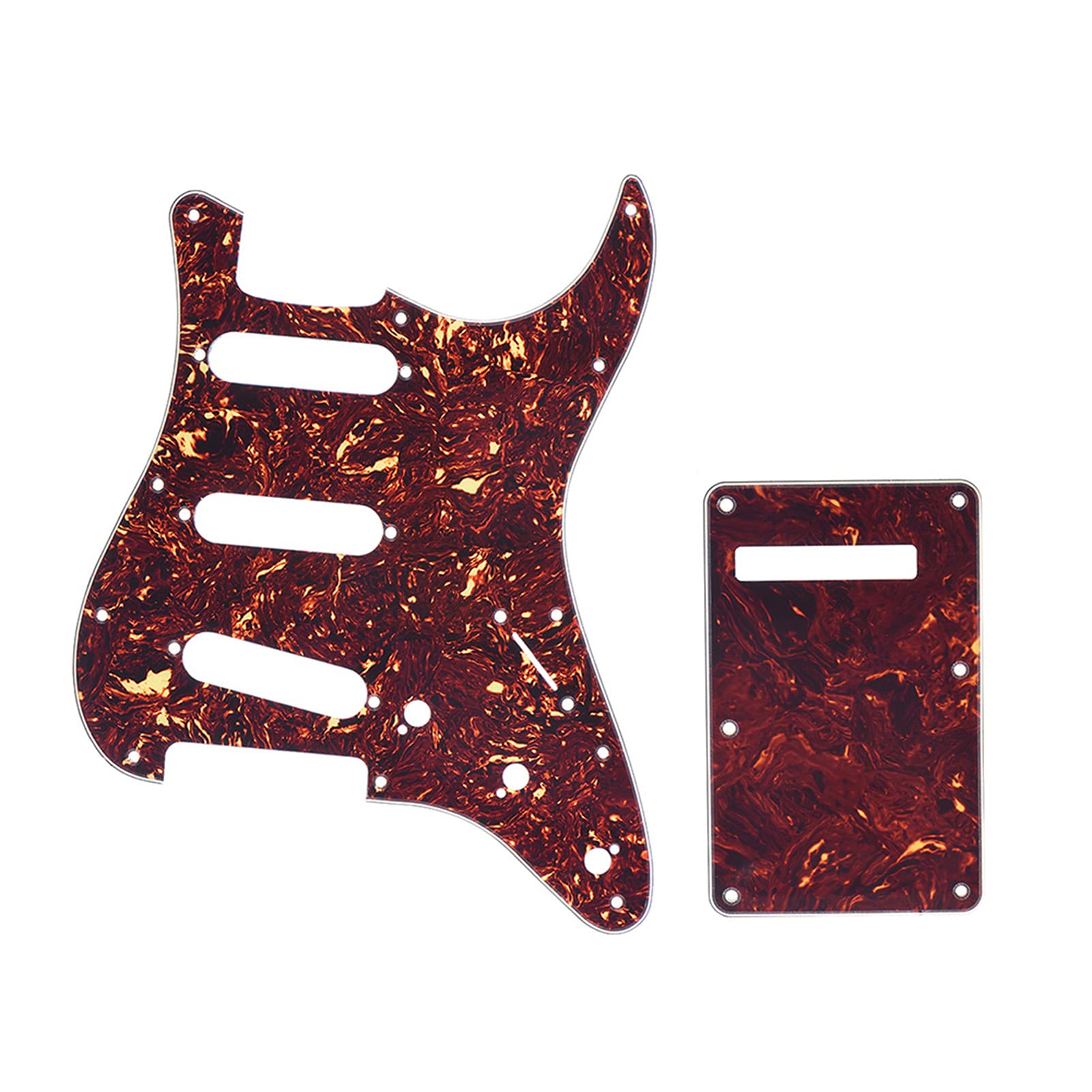 Pick Guard Tortoise Red Guitar Pick Guard Back Plate with 20pcs Screws for Stratocaster Strat Style Electric Guitar