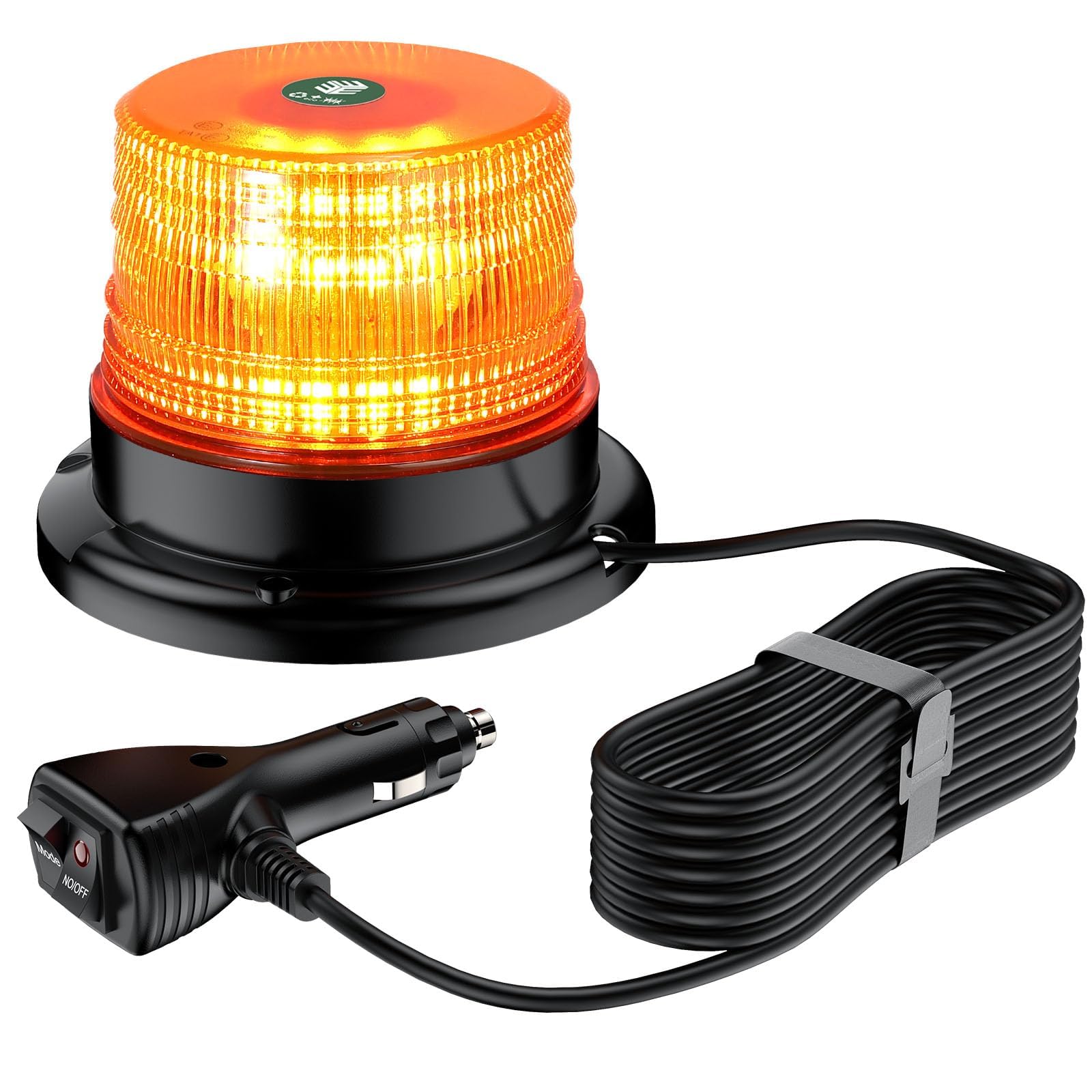 EYPINS Światła ostrzegawcze LED, 40 diod LED, magnetyczne, awaryjne miganie, ostrzeżenie, światło stroboskopowe, do ciężarówki 40 W, 12/24 V, wtyczka do papierosów (bursztynowe)