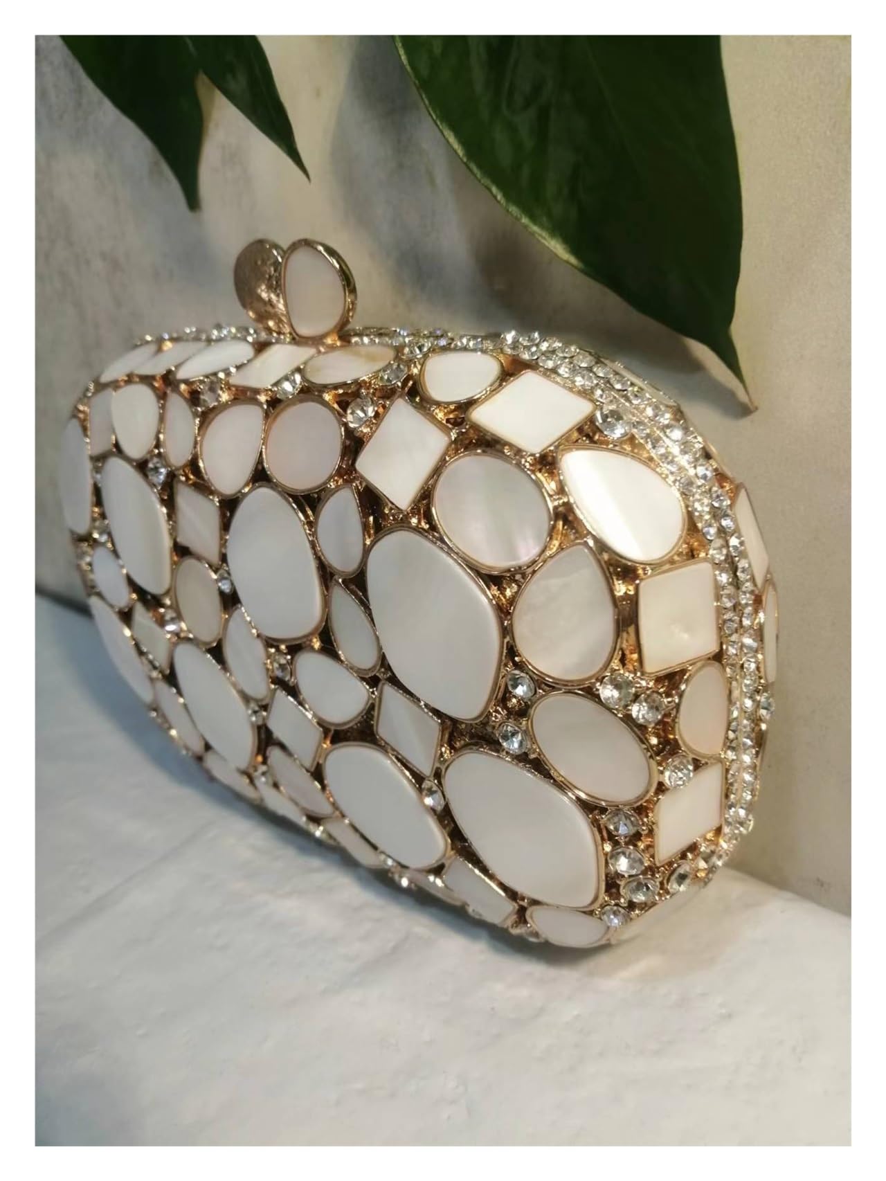 Pochette Donna Borse da sera con conchiglia dorata Borse da sera in metallo Minaudiere da donna Pochette da sposa in cristallo Pochette da cerimonia nuziale con diamanti Borse Borsa da cocktail