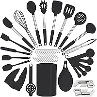 Vista 1 de Silicone Kitchen Cooking Utensils Set with Stainless Steel Handle, Spatula Set Utensil Set, Cooking Utensil Set,Kitchen Tools Gadgets for Nonstick