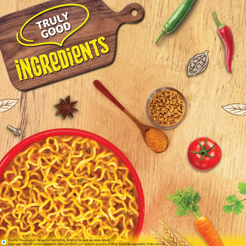 MAGGI 2-Minute Instant Noodles, Masala Noodles With Goodness Of Iron, Made With Choicest Quality Spices, Favourite Masala Taste, 1.26kg Pouch (Pack of 18, 70 g each) - Image 7 thumbnail