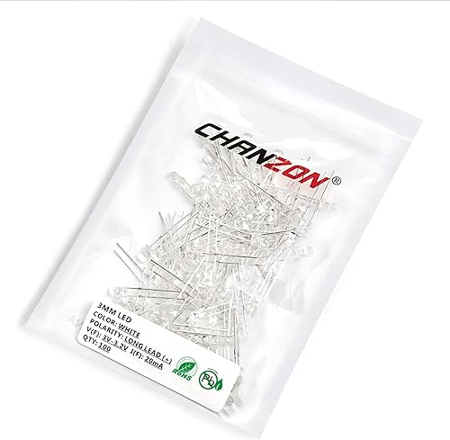 Miniatura 6 de CHANZON 100 unids 0.118 in blanco LED diodo luces (transparente redondo transparente DC 3V 20mA) iluminación brillante lámparas electrónica