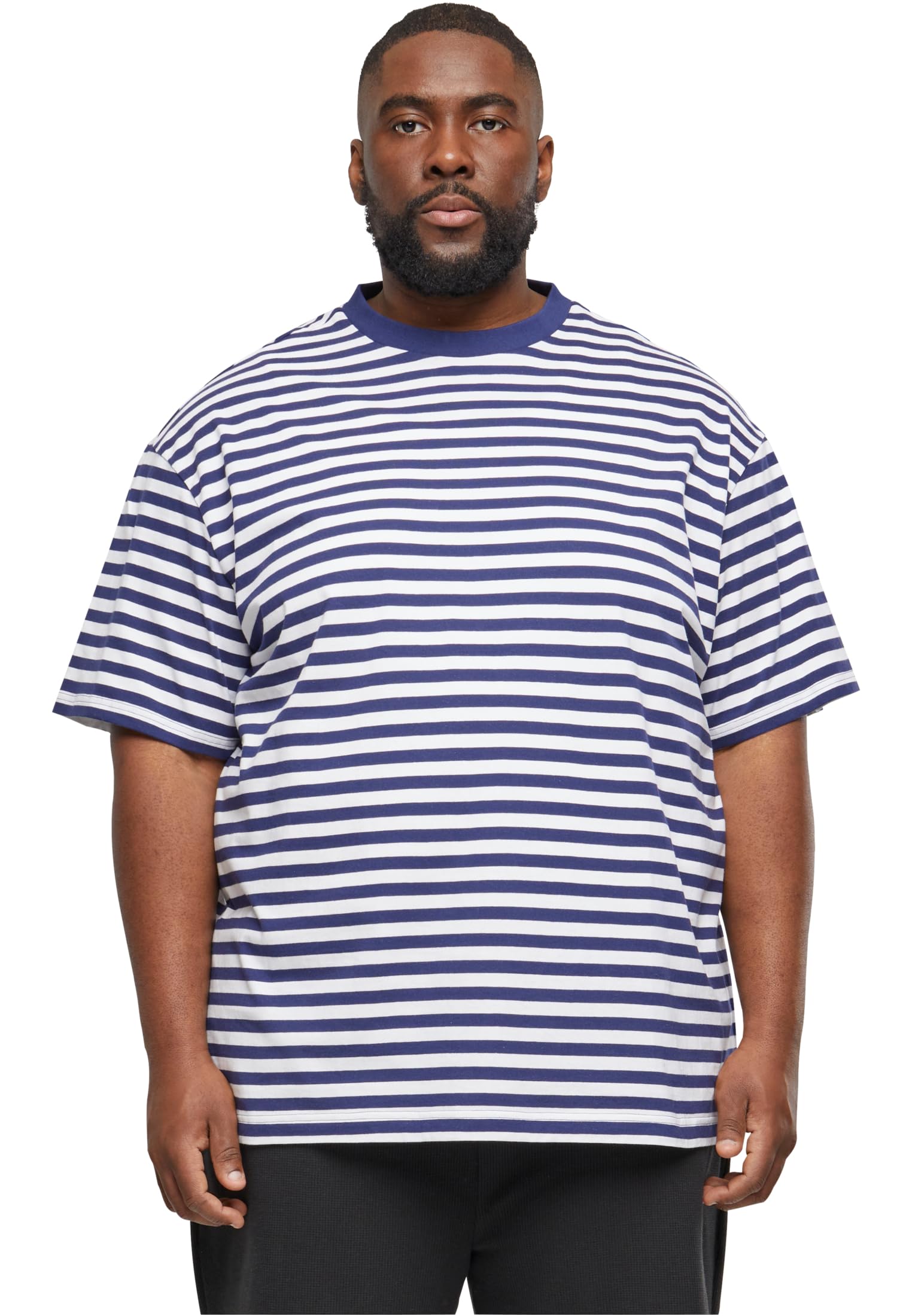Urban Classics Basic Basic Men's Regular Stripe T-Shirt Black/White, White/Dark Blue, 4XL