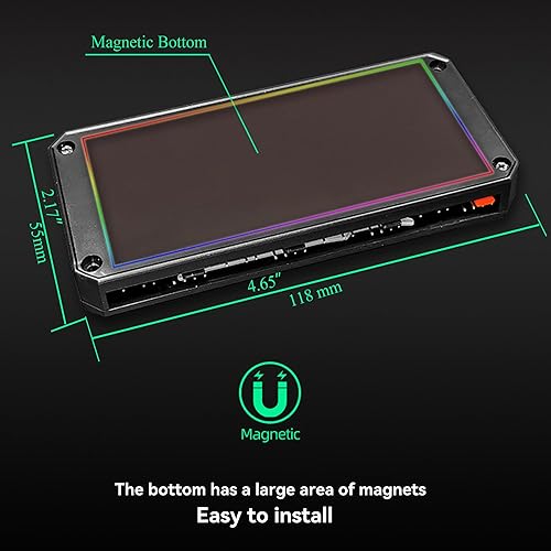 Miniatura 5 de Integrador de controlador ARGB de temperatura del ventilador de computadora, adaptador de cambio de luz ARGB de control remoto, 8 puertos PWM del