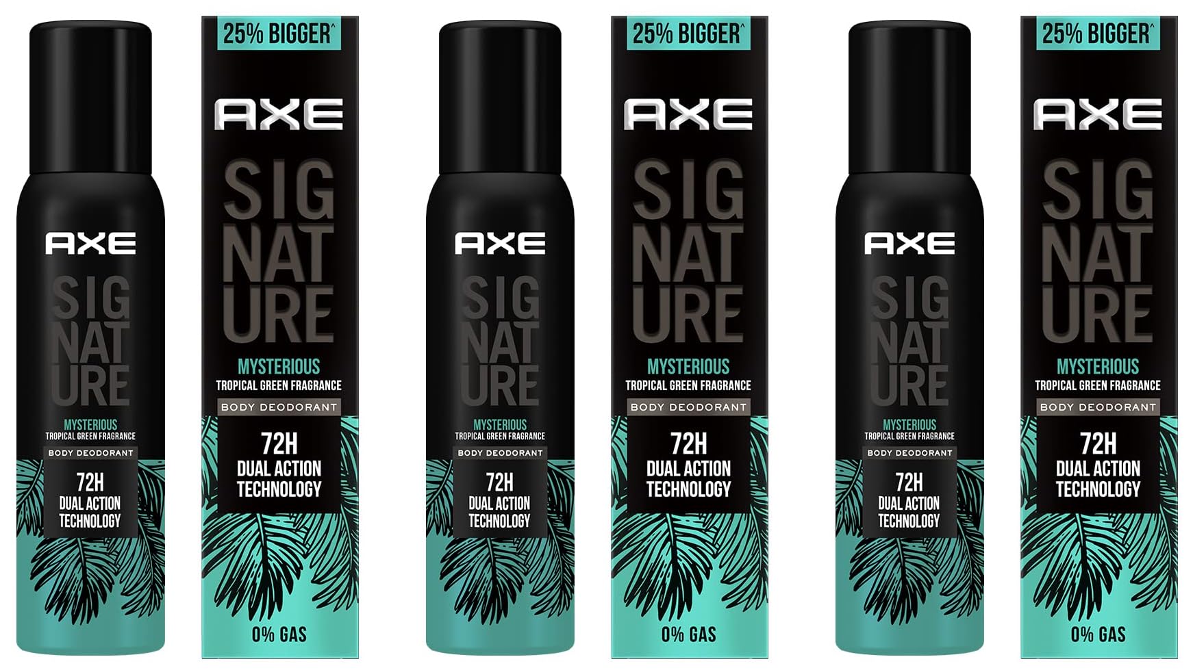 Signature Mysterious Tropical Green No Gas Deodorant Bodyspray For Men 154 Ml (Pack Of 3)