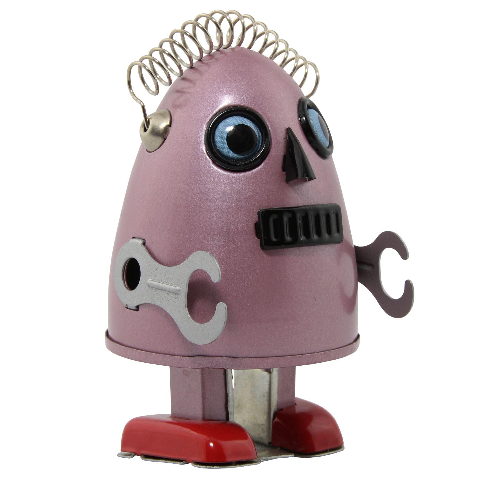 Freak Scene Robot Giocattolo - Robot Uovo - Rosso - Bordeaux - Robot di Latta - Giocattoli da Collezione