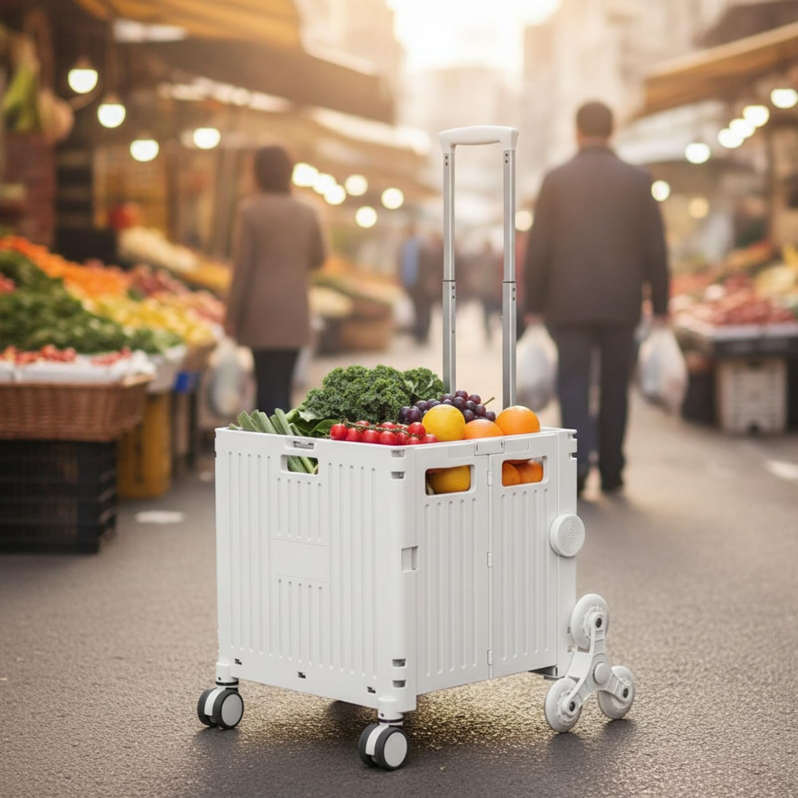Carrello Spesa Pieghevole Telescopico Carrello Del Pieghevole Regolabile per Persone Anziane, Studenti, Viola Misterioso, 80L