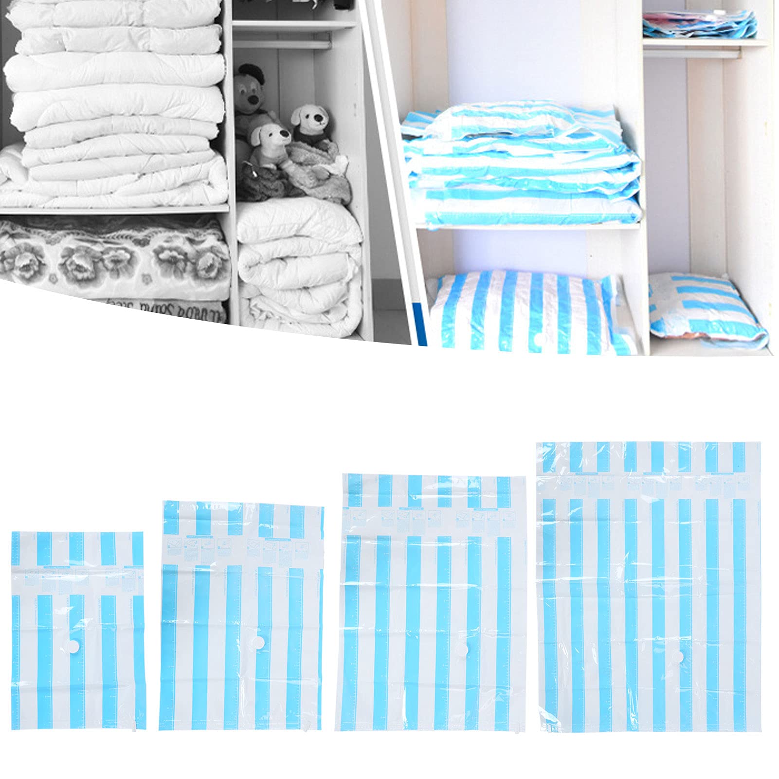 Sacco Sottovuoto da Viaggio, Borse Salvaspazio, Organizzazione di Coperte E Trapunte per Vestiti E Borse Portaoggetti con Ingresso d'Aria da 3,5 Cm(80 * 60cm)