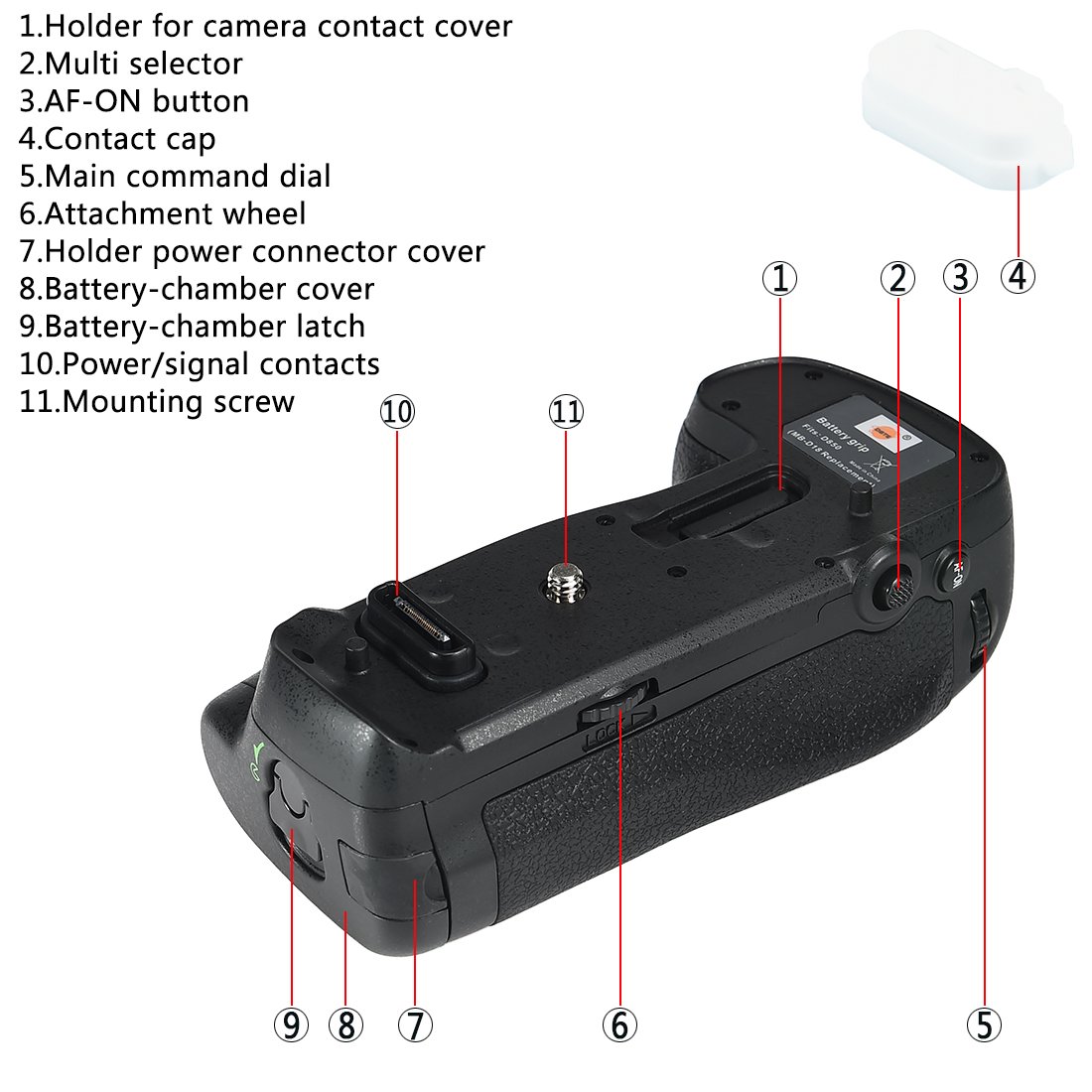 DSTE MB-D18 Verticale Battery Grip Compatibile per SLR Fotocamera Digitale Nikon D850