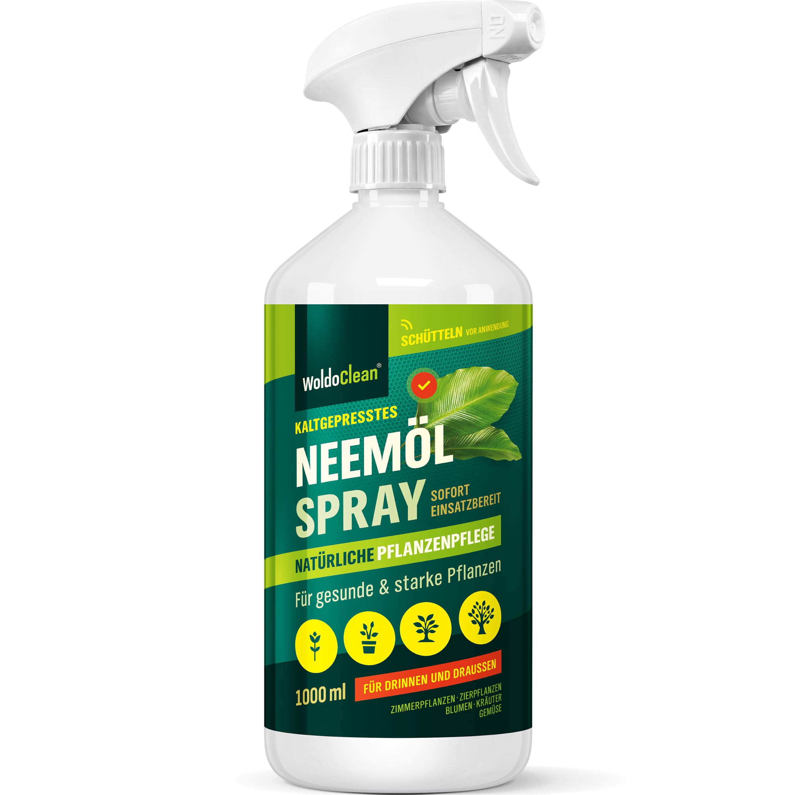 WoldoClean Neemöl Spray für Pflanzen 1000 ml Fertiglösung kaltgepresst