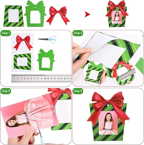 Miniatura 4 de Chinco 20 marcos de fotos de Navidad, decoración de árbol de Navidad, kit de manualidades para casa de jengibre, marco de fotos de Navidad para