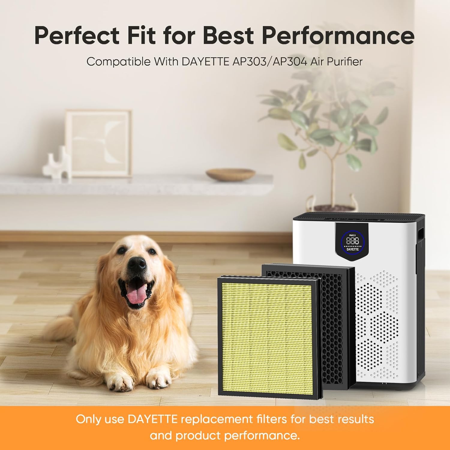 DAYETTE 2 Pack H14 Replacement Filter Compatible AP303/AP304/305/405 Air Purifiers, 4-in-1 H14 Grade True HEPA High-Efficiency Activated Carbon for pet - Image 7