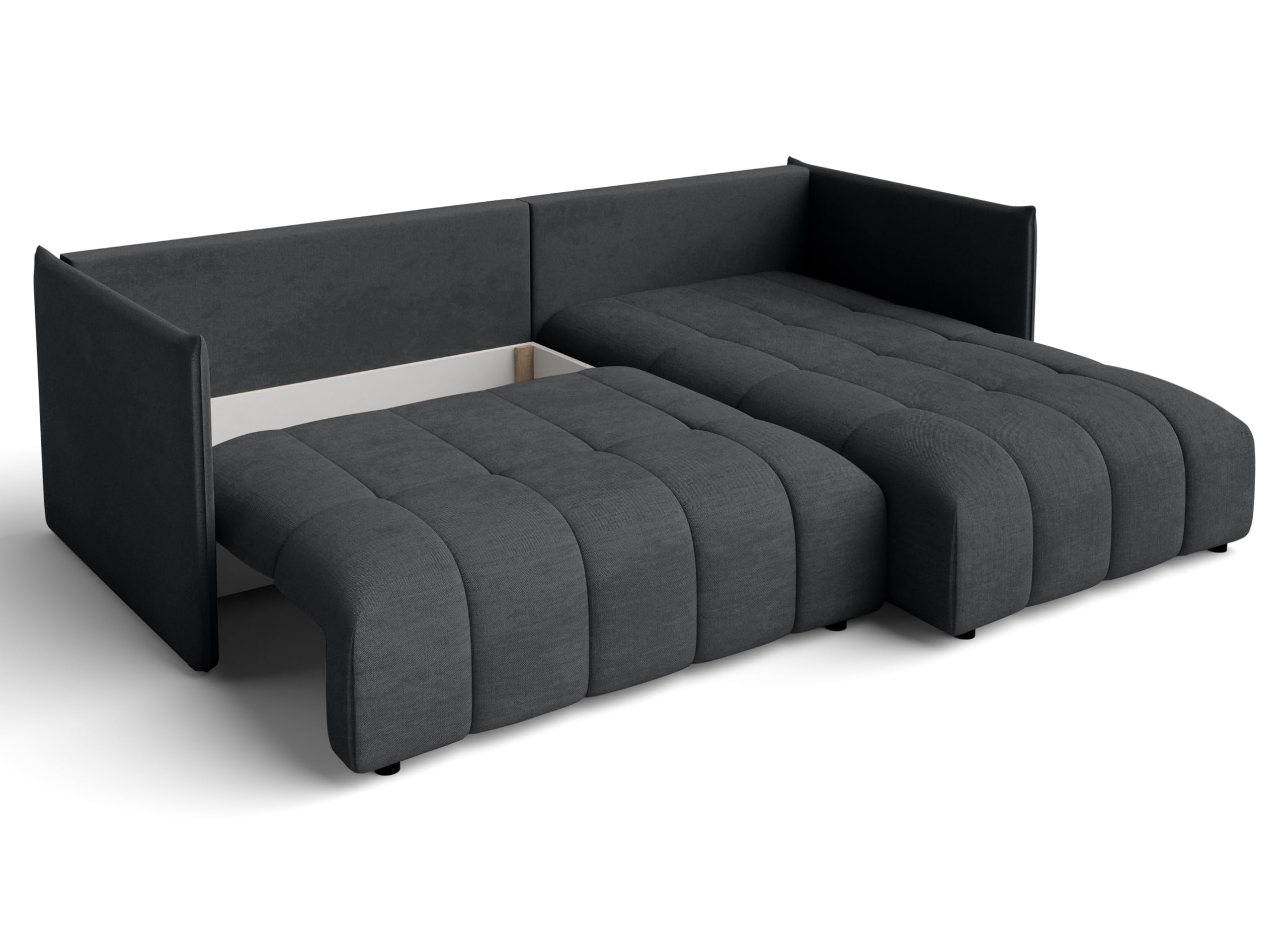 Eckcouch Grau Ecksofa mit Schlaffunktion Bettkasten Cosmova