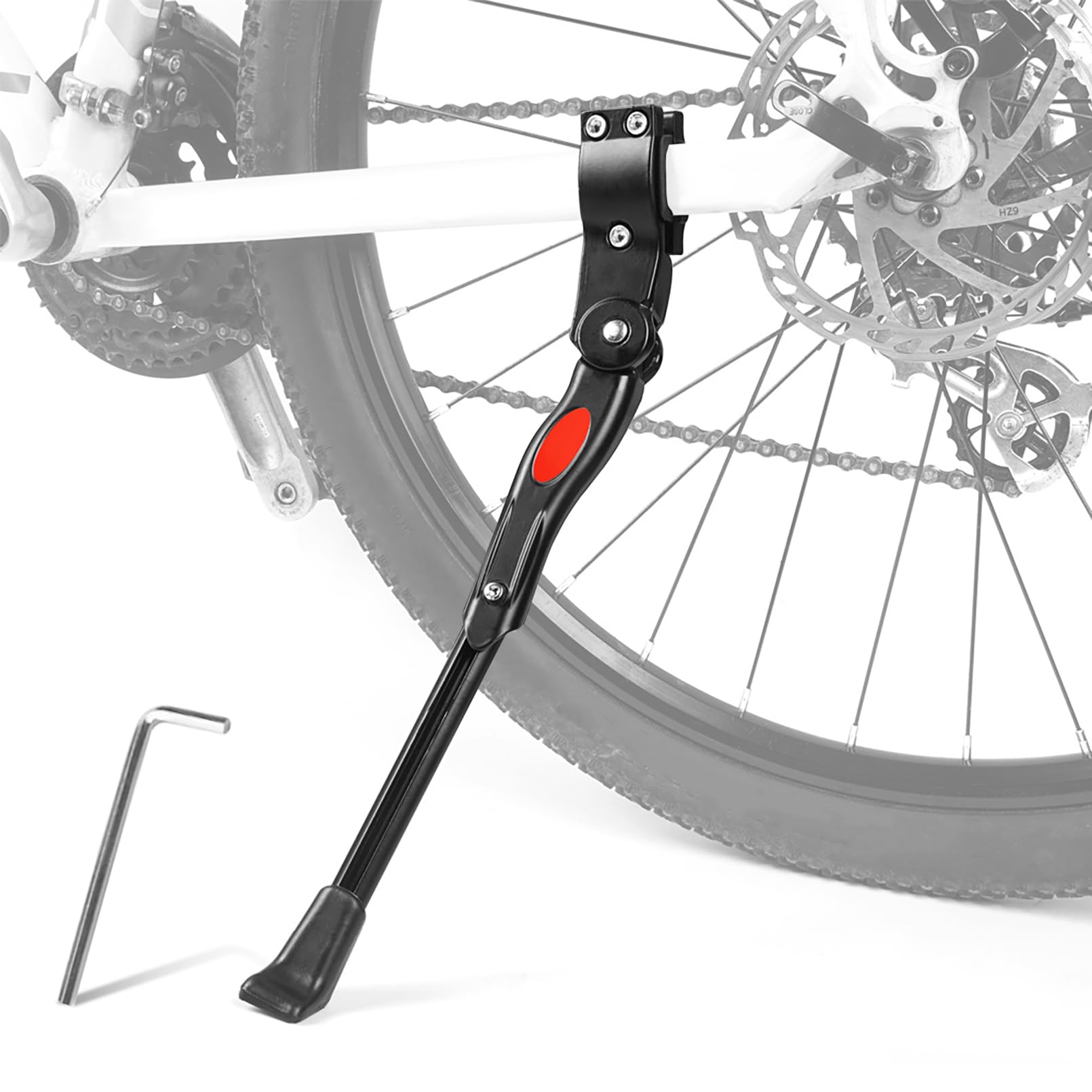 RainFlowwer Bike Kickstand, 34-40cm Adjustable Aluminum Alloy Bicycle Stand for 24-29 inches Wheel Diameter Mountain Bike Road Bike