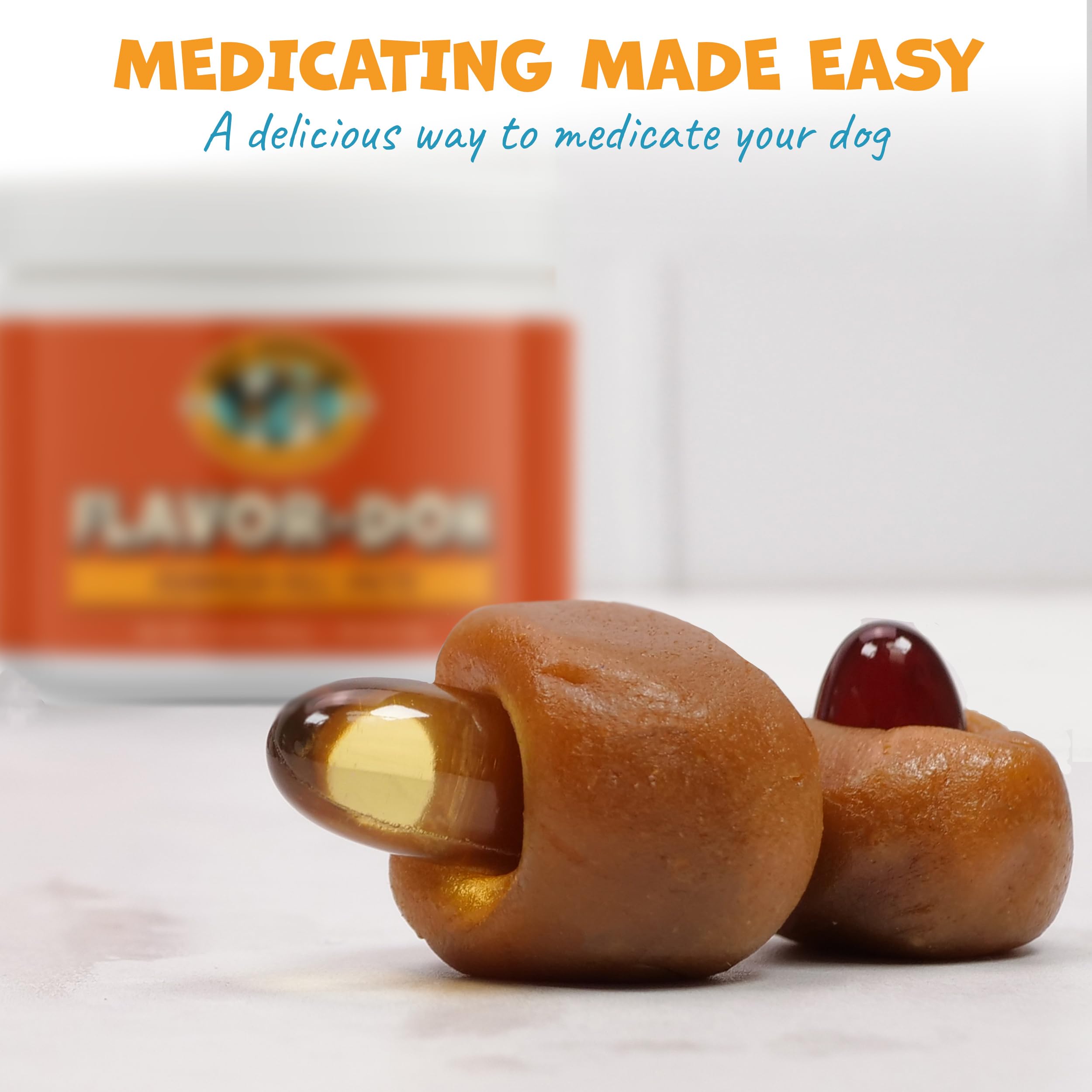 Pack Approved Flavor-Doh - Flavored Pill Wrap for Dogs to Hide Capsules and Create Pill Treats for Dogs - Easy-to-Use Treat Paste for Pet Medication - Pumpkin (4.2oz)