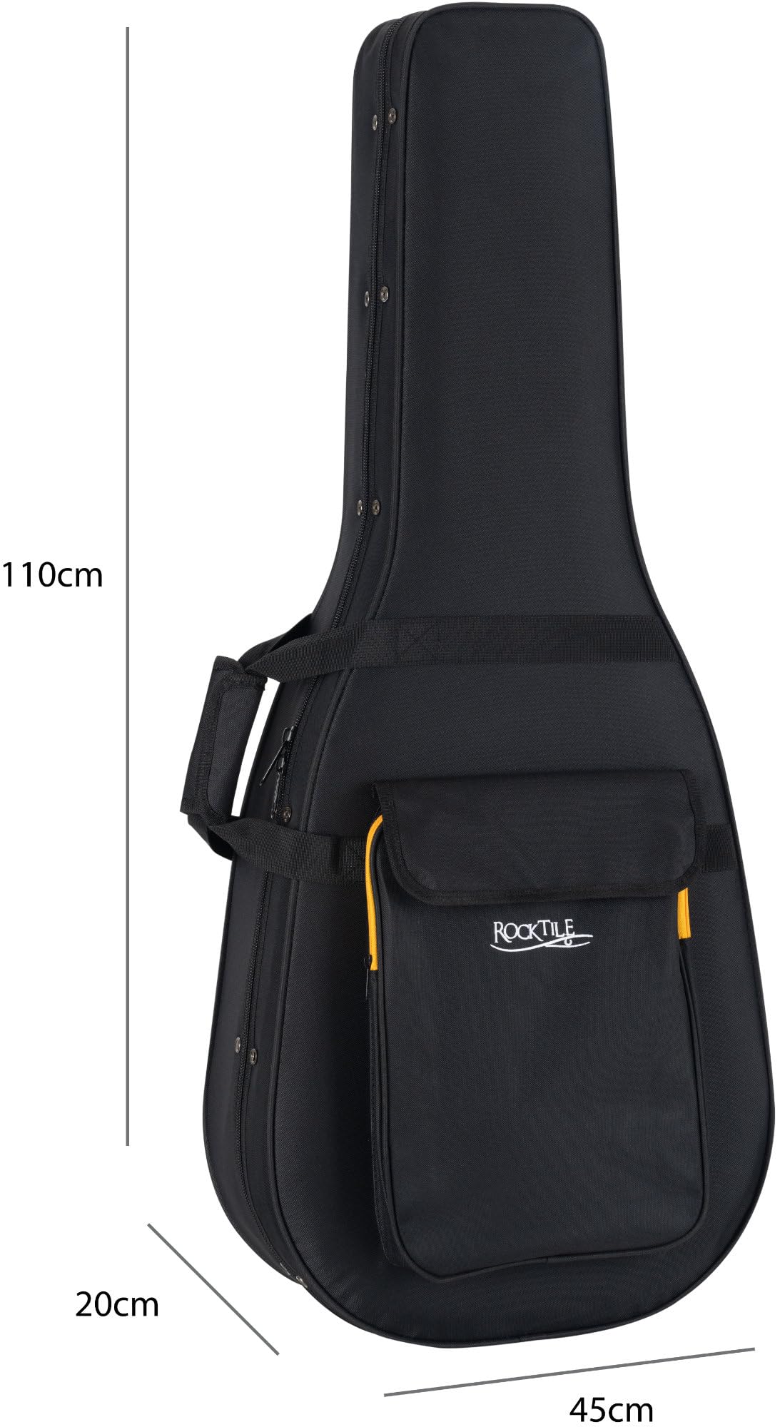ROCKTILE WGSC-4222BK Westerngitarre Softcase - Handlicher Leichtkoffer für alle gängigen Westerngitarren
