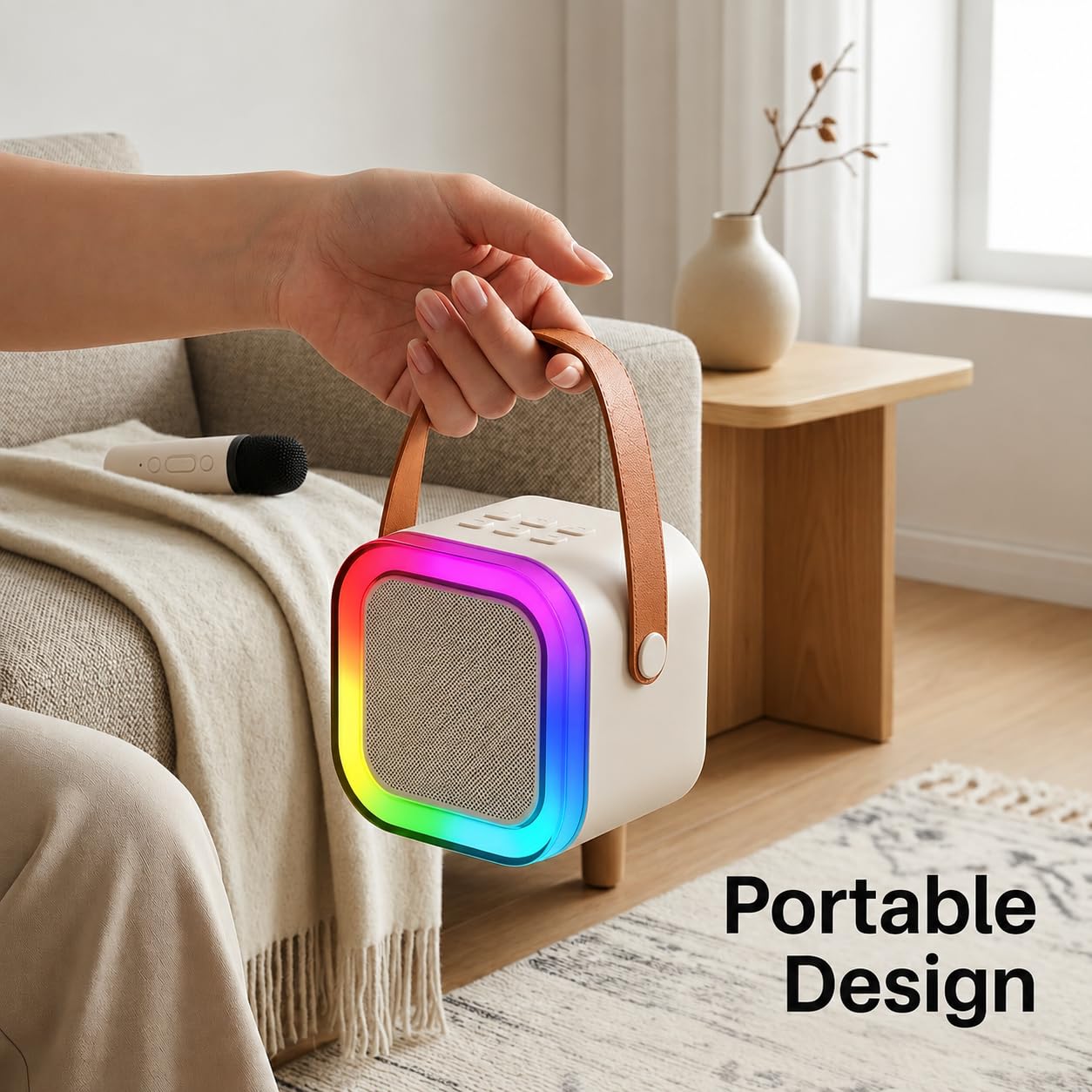 Goyal’s Karaoke Speaker: Portable Bluetooth Mic with Lights -5