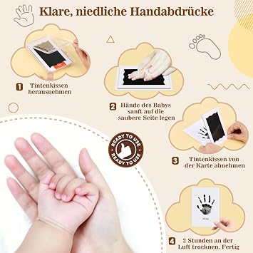 6 Pack Inkless Baby Hand and Footprint Kit for Newborn, Mess-Free Paw Print | Newborn Keepsake, Dog Nose & Paw Print Kit, Clean Touch Ink Pads, Zero Skin Contact, Safe for Baby & Pets, New Mom Gift