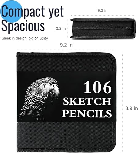 Miniatura 7 de Cool Bank - Kit de suministros de arte de 106 piezas con libro de bocetos de 3 colores, libro para colorear, lápices de dibujo con grafito,