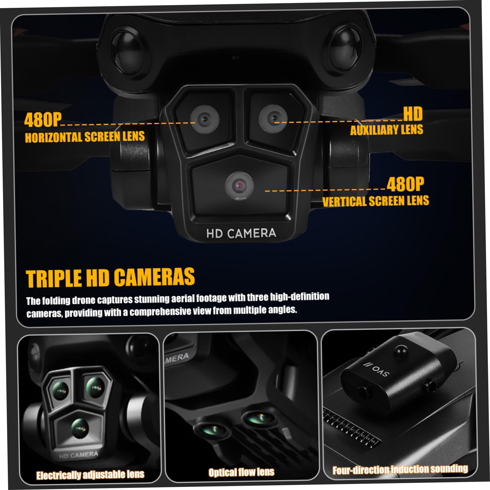 Dron con Cámara Modelo Max Plegable Abs Negro para Adultos