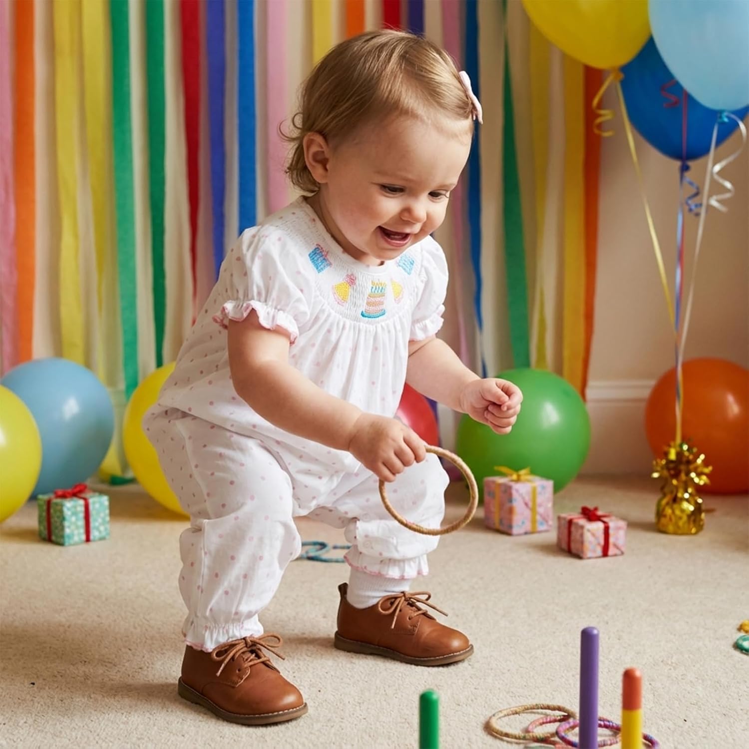 Amiblvowa Baby Girl 1st Half Birthday Outfits Cake Romper Short Sleeve Jumpsuit First 1 One Year Old Summer Smash Cake Gifts - Image 3