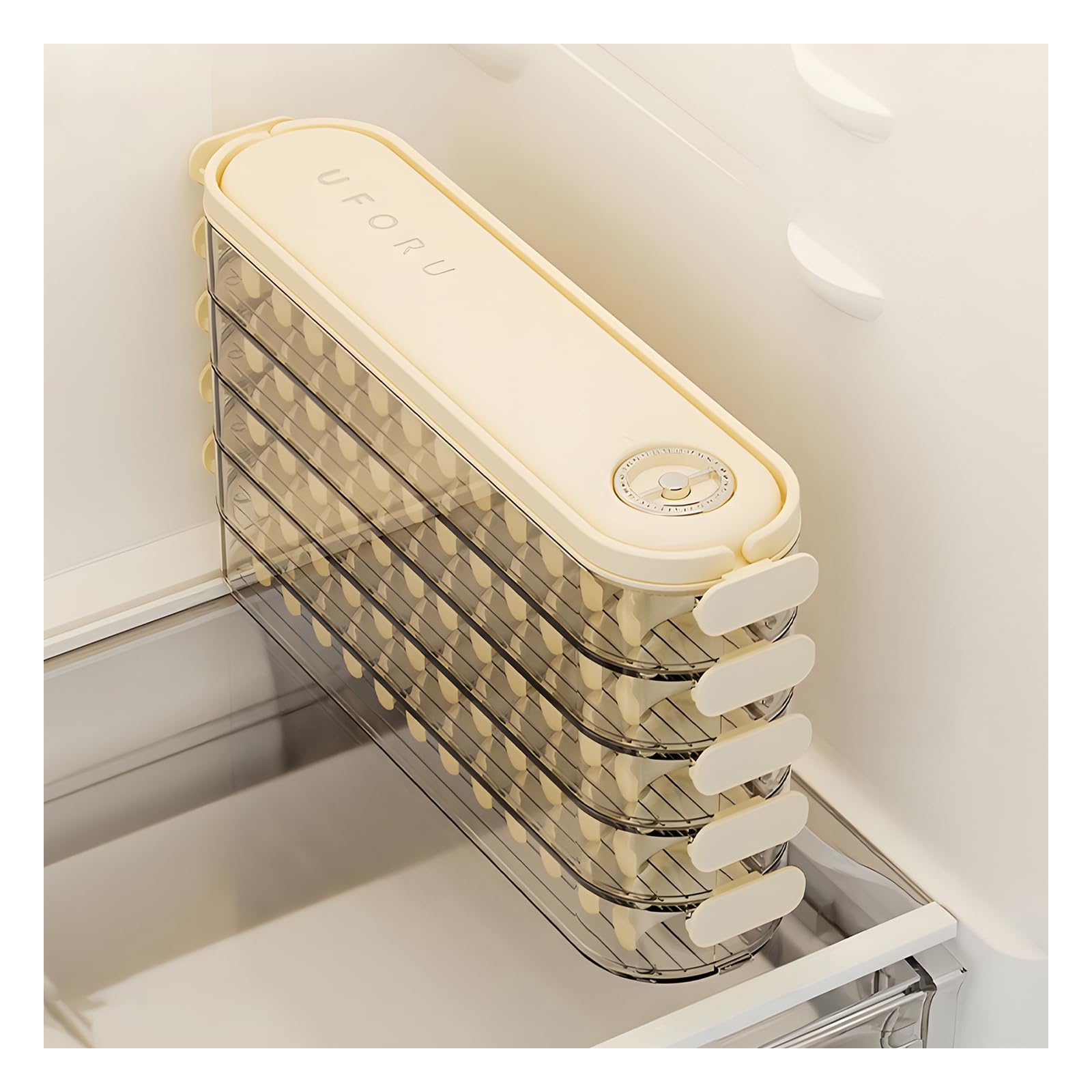Atlodas Cajas de almacenamiento para nevera con tapas, caja de albóndigas, organizador de refrigerador, almacenamiento apilable con tapas, contenedor portátil de almacenamiento de alimentos de