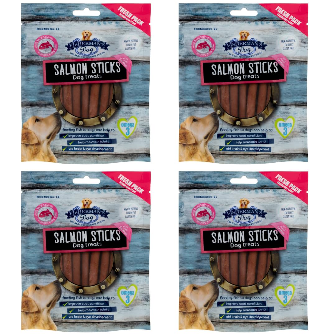 Fisherman Salmon Sticks - Dogs' Favourite Seafood Treats - Pack of 4 (100g)