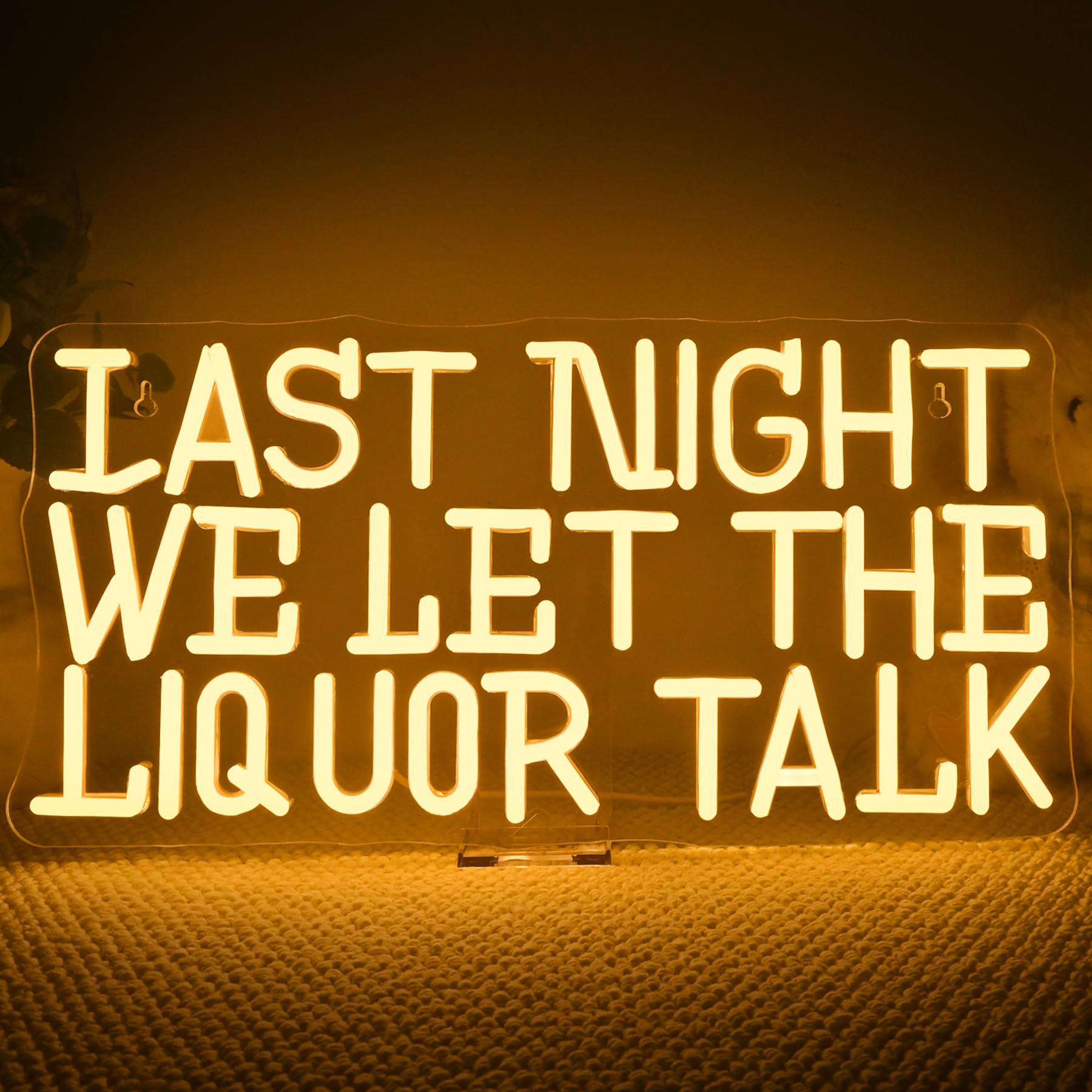 Horseneon Last Night We Let the Liquor Talk Neon Sign LED Bar Neon Mural Led Neon Lights Signs Lampe Neon USB-Powered LED Bar Wall Decor for Home Bars Taverns & Party Basements,Drinking Themed Decor