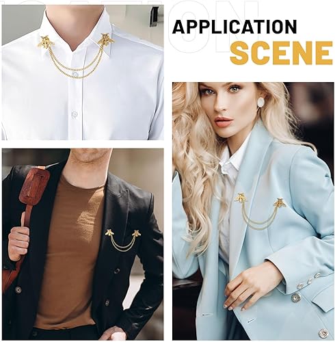 Miniatura 7 de CHGCRAFT Broches y alfileres de cadena de abejas para mujer, broche de seguridad para decoración de ropa, joyería