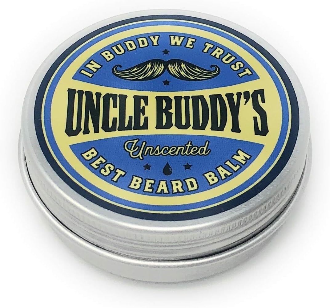 Uncle Buddy's Best Beard Balm - Unscented Leave in Conditioner for Control and Style, Promotes Beard Growth and Overall Beard Health, 2 oz