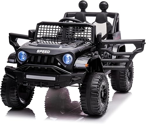 Miniatura 7 de Coche de paseo para niños con batería de 12 V con control remoto, botón de arranque, botón oscilante, MP3, ruedas eléctricas, vehículos eléctricos,